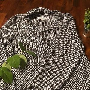 Black & white polka dot Liz Claiborne button-down